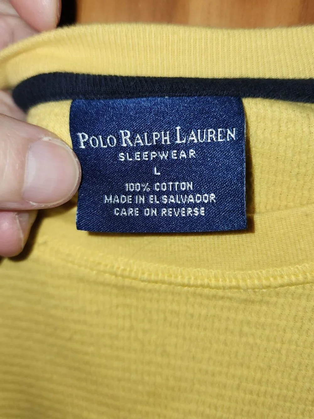 Polo Ralph Lauren Yellow thermal Sleepwear top Mens size L
